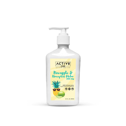 ACTIV8 CBD Lotion: Pineapple & Honeydew Melon - 250mg CBD - BuyLegalMeds.com