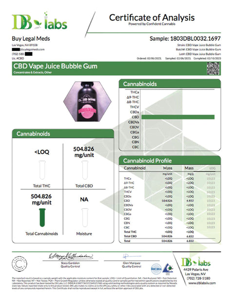 Cloud N9ne CBD Vape Juice: Bubble Gum - 500mg CBD - BuyLegalMeds.com