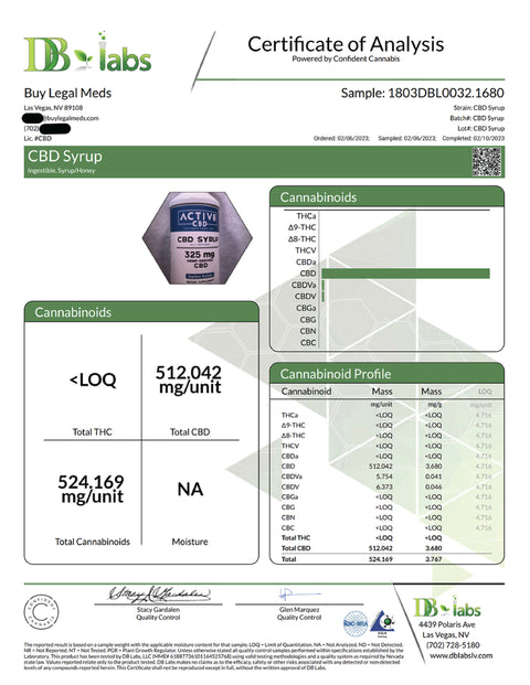 ACTIV8 CBD Syrup (Daytime): 325mg CBD - BuyLegalMeds.com