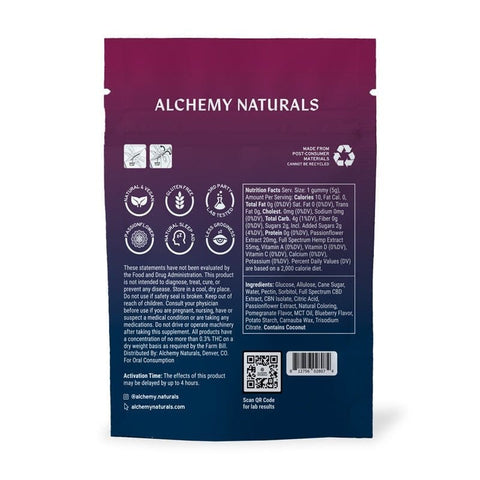 Alchemy Naturals - Full Spectrum CBD + CBN Gummies For Sleep