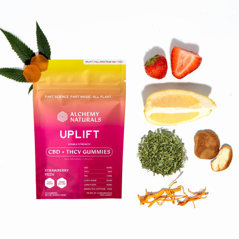 Alchemy Naturals - CBD + THCV Uplift Gummies for Mood & Workout