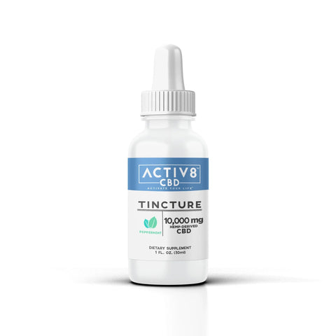 ACTIV8 CBD Tincture: 325mg, 1,000mg, 2,500mg, 5,000mg & 10,000mg CBD
