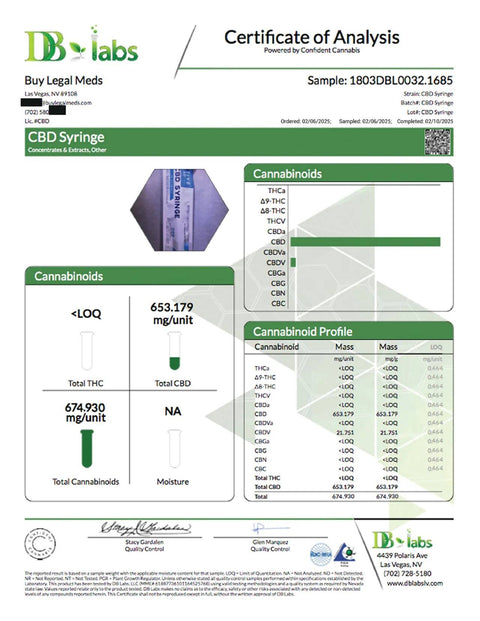 ACTIV8 CBD Syringe: 650mg CBD