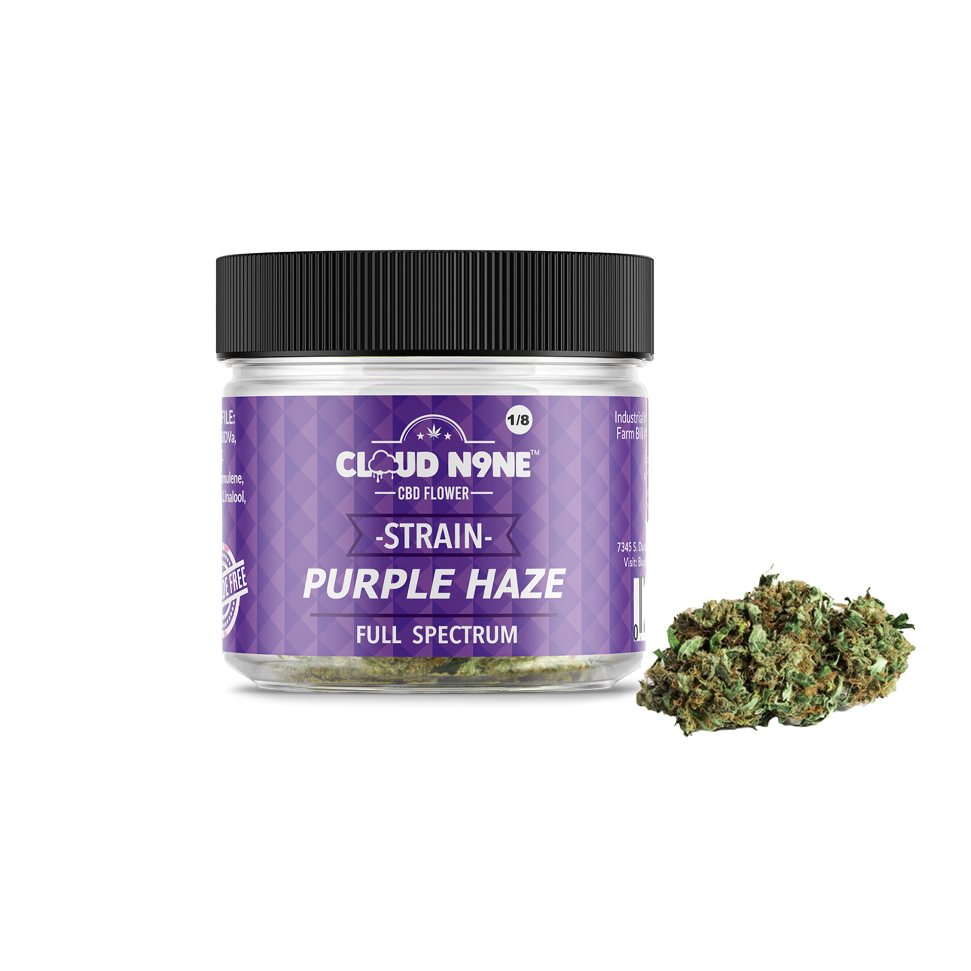 Cloud N9ne CBD Flower - Strain: Purple Haze (Indoor)