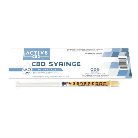 ACTIV8 CBD SYRINGE - (650 mg / 1 Gram / Full Spectrum CBD Per Syringe - 21+ Servings) 1